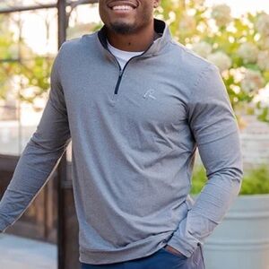 NWT Rhoback Men’s Q Zip Performance Zip Medium Heather graphite gray